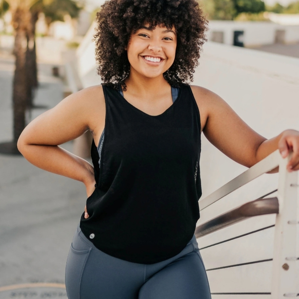 Senita - Black Sheer Tank Top